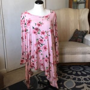 Pink floral blouse